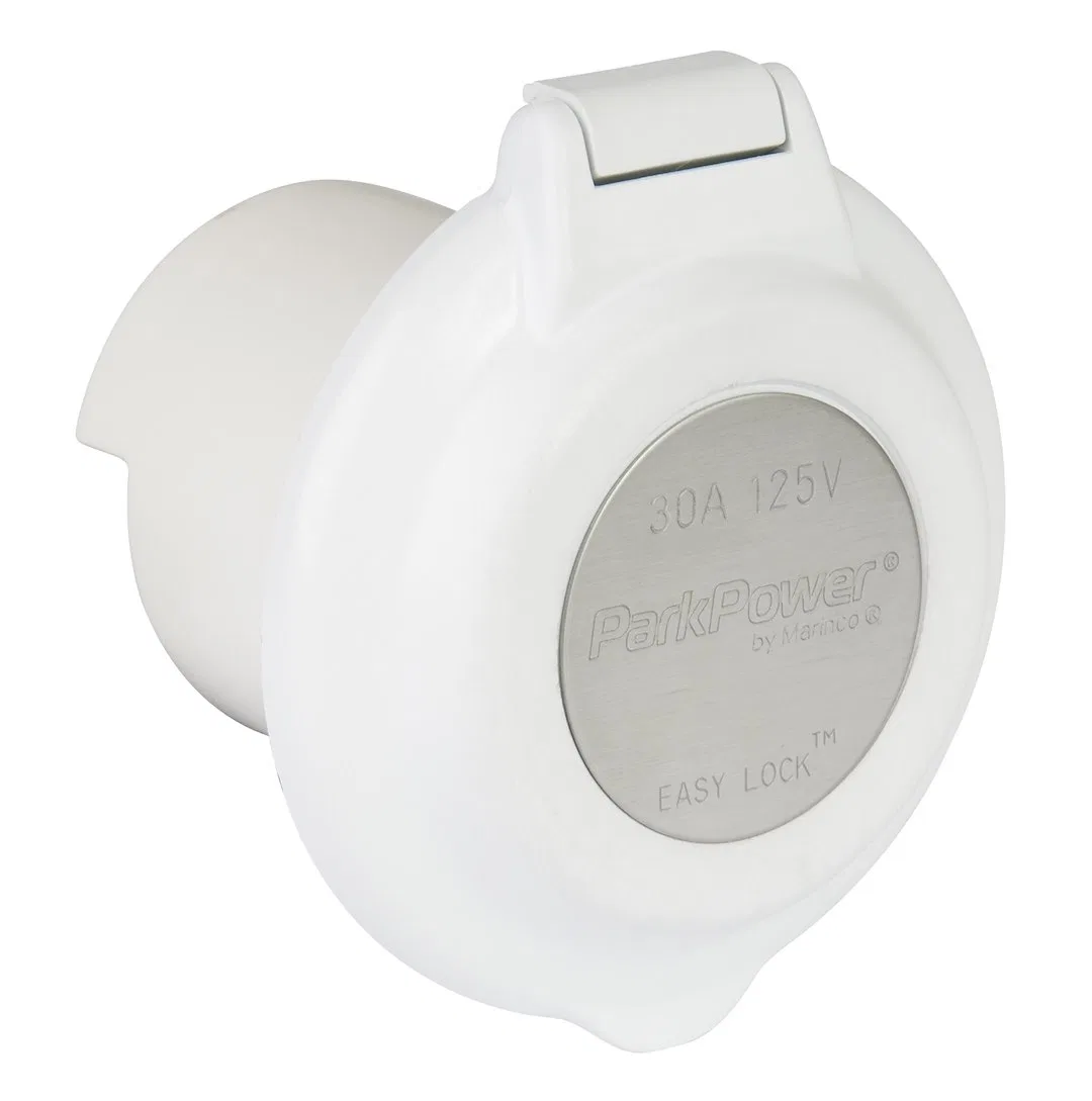 304EL-BRV – MARINCO Power Inlet Port, Manual Power Disconnect 30 Amp Power 125 Volt AC White Flame Resistant UL94V0 P...